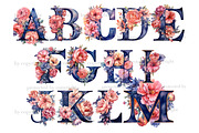 Pink And Navy Blue Alphabet, a Decorative Illustration by GlamArtZhanna (Thumbnail 2 of 5)