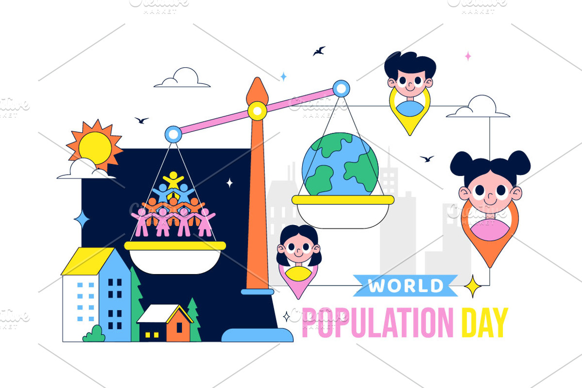 10 World Population Day Illustration, a Person Illustration by denayunebgt (Photo 4 of 4)