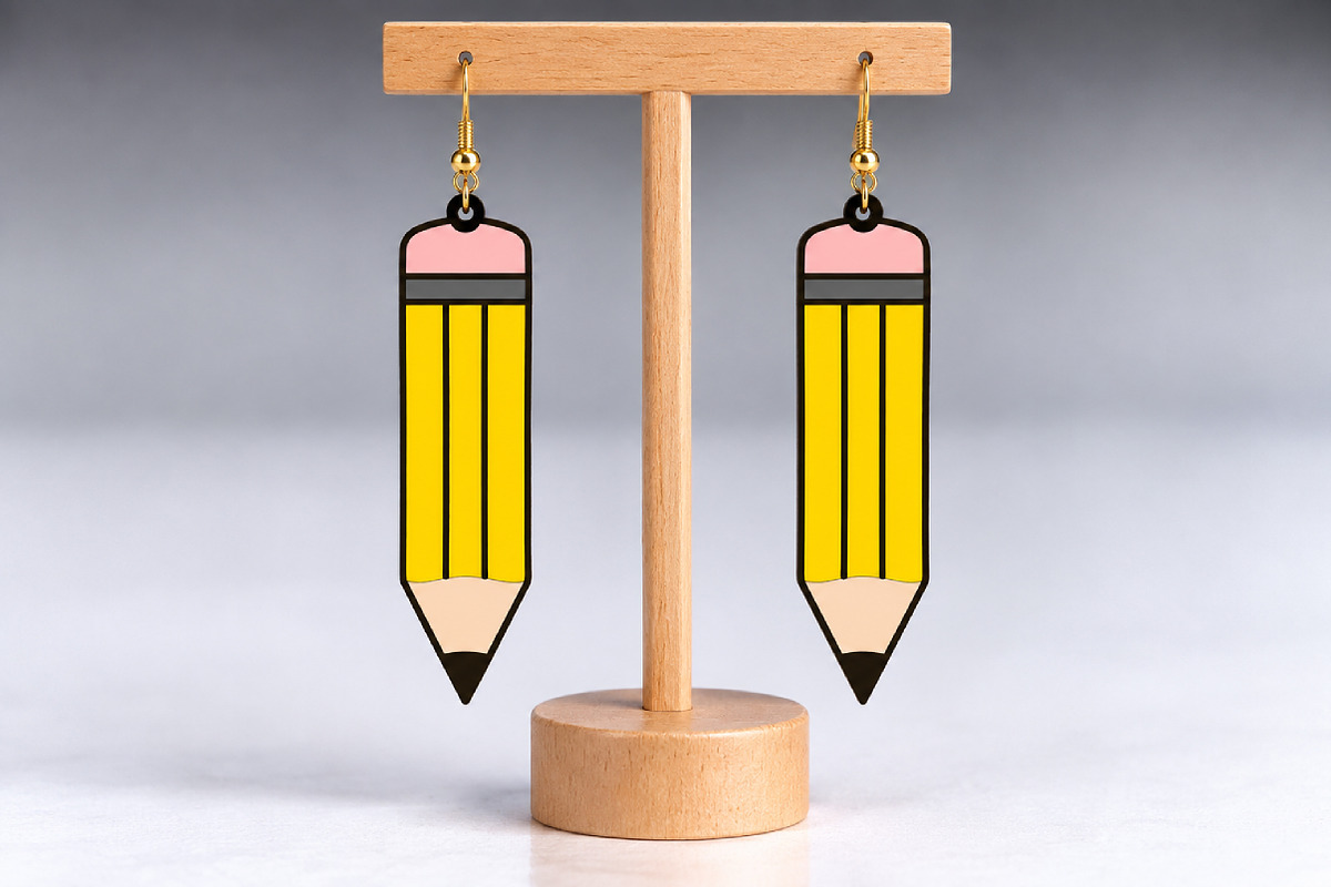 Pencil Earrings Laser Cut SVG, an Object Graphic by Canvas Craft (Photo 2 of 4)
