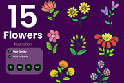 Flower Illustration Pack, an Illustration by baii09 (Thumbnail 1 of 2)
