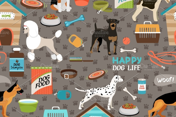 Dogs Seamless Background Pattern