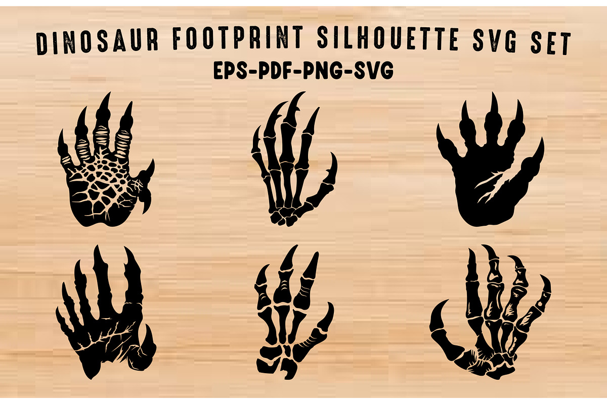 Dinosaur Footprint SVG Silhouette, an Animal Illustration by Gfx Expert Team (Photo 1 of 3)