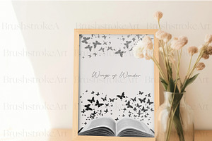 Book Silhouette Clipart, Open Book