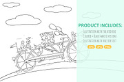 Cartoon bicycle with little People, a Healthcare Illustration by Sapunkele (Thumbnail 2 of 2)