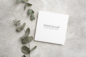 Square paper card mockup