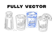 Tequila shots bold illustrations, a Food Illustration by Serifs & Whiskey (Thumbnail 4 of 4)