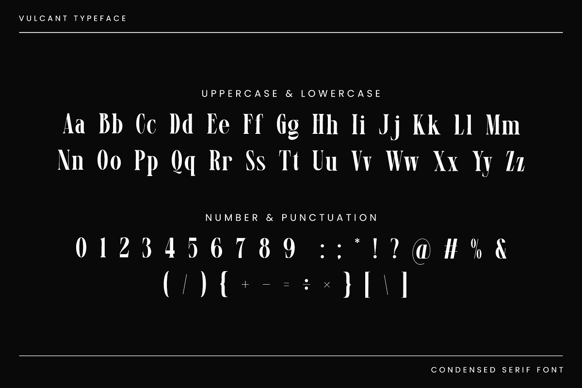 Vulcant Condensed Serif Font, a Serif Font by Idea Studio (Photo 9 of 10)