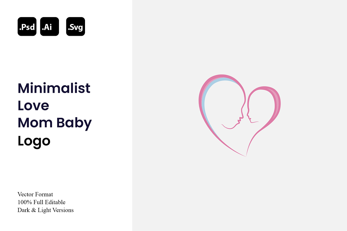 Minimalist Love Mom Baby Logo, a Branding & Logo Template by Luxury Logos (Photo 1 of 4)