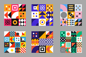 13 Bauhaus Geometric Vector Patterns