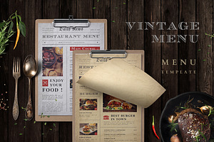 Vintage Food Menu, a Flyer Template by Creativestoree