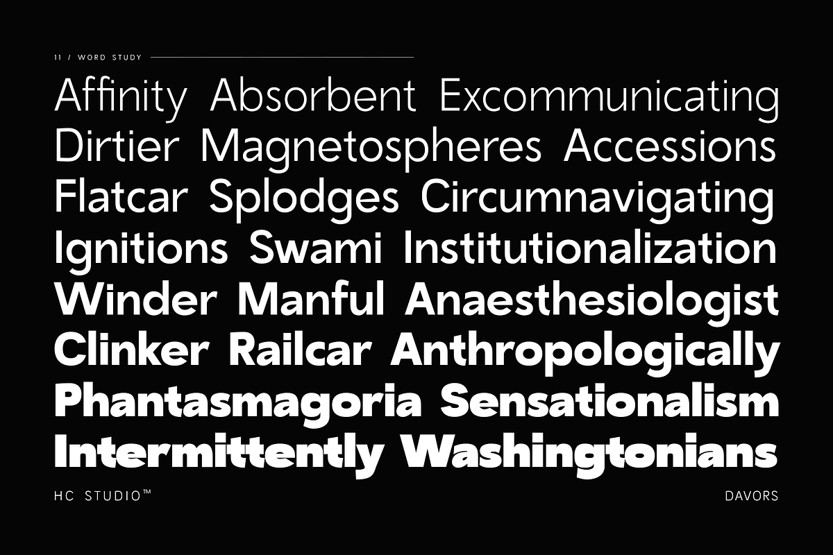 Davors - Geometric Sans Serif, a Sans Serif Font by Hasbi Creative (Photo 11 of 15)