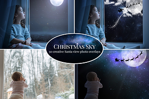 Christmas Sky Photo Overlays