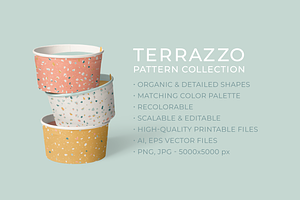 Muted Rainbow Terrazzo Patterns