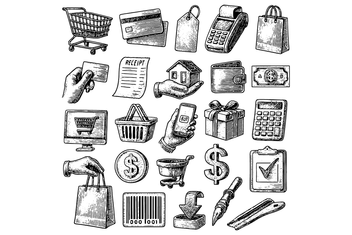 Shopping and Payment Icons, an Object Graphic by RT Studio