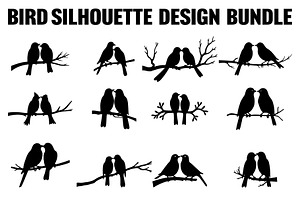 Bird Silhouette design bundle, an Illustration by Designs_River