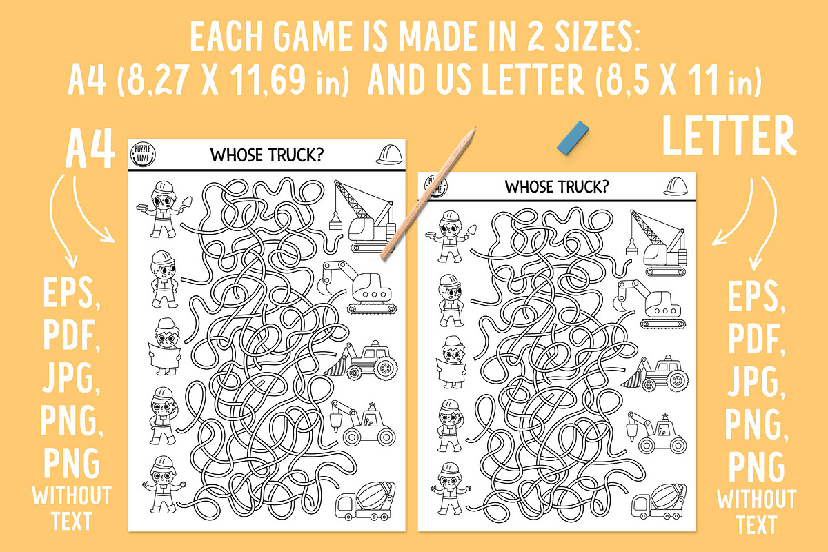 Construction site coloring games, an Education Illustration by Lexi Claus (Photo 11 of 15)