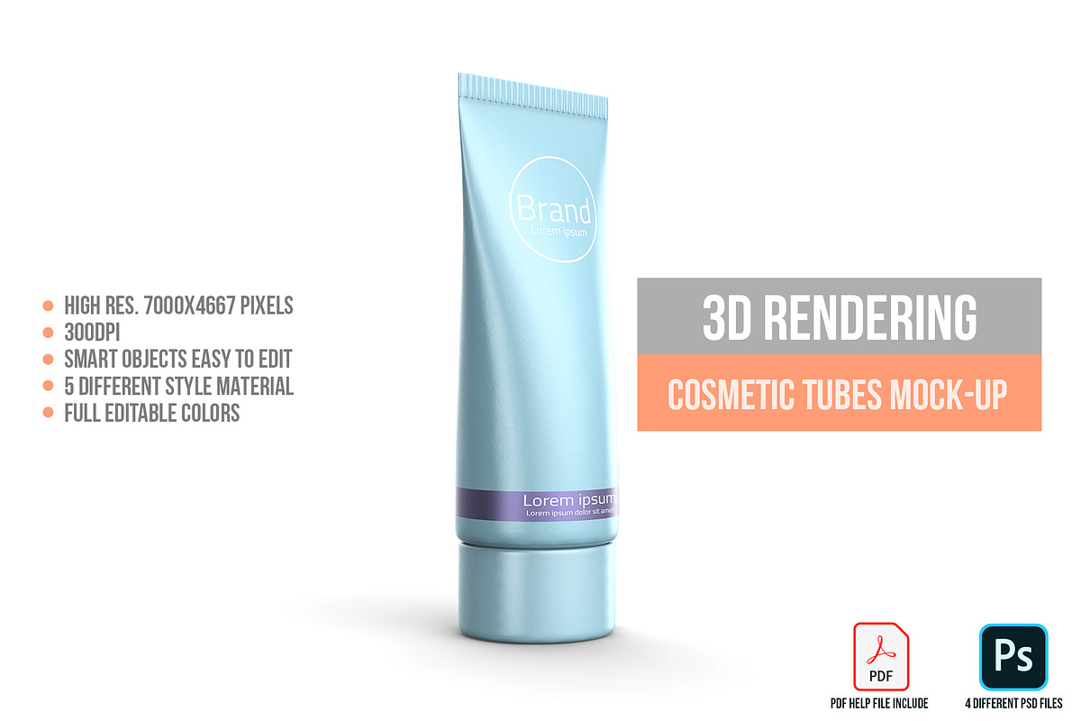 3D Rendering Cosmetic Tubes Mock-up, a Packaging Mockup by graystudio (Photo 20 of 50)