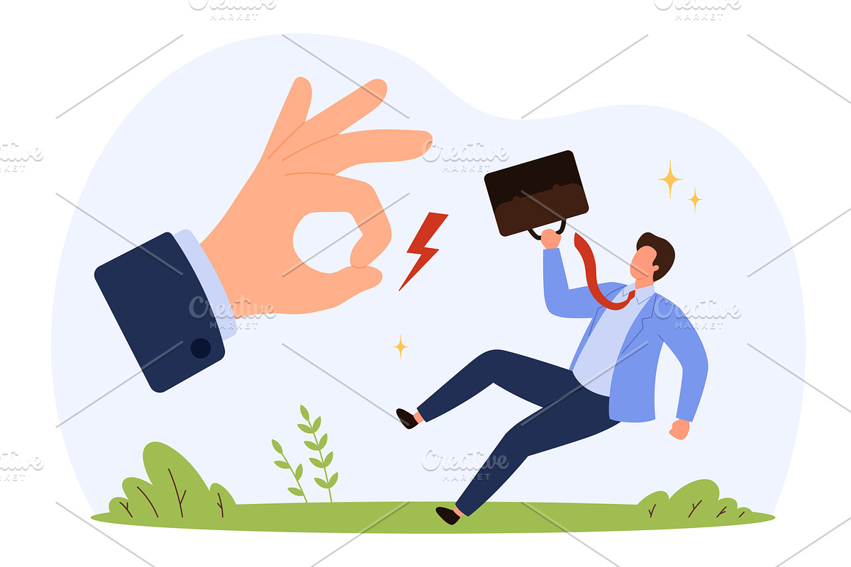 Businessman Facing Job Loss, a Person Illustration by Flashvector