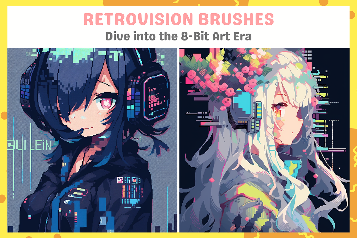 Procreate Retro Pixel Art Brushes, a Brush Add-On by nikiartcorner (Photo 6 of 7)