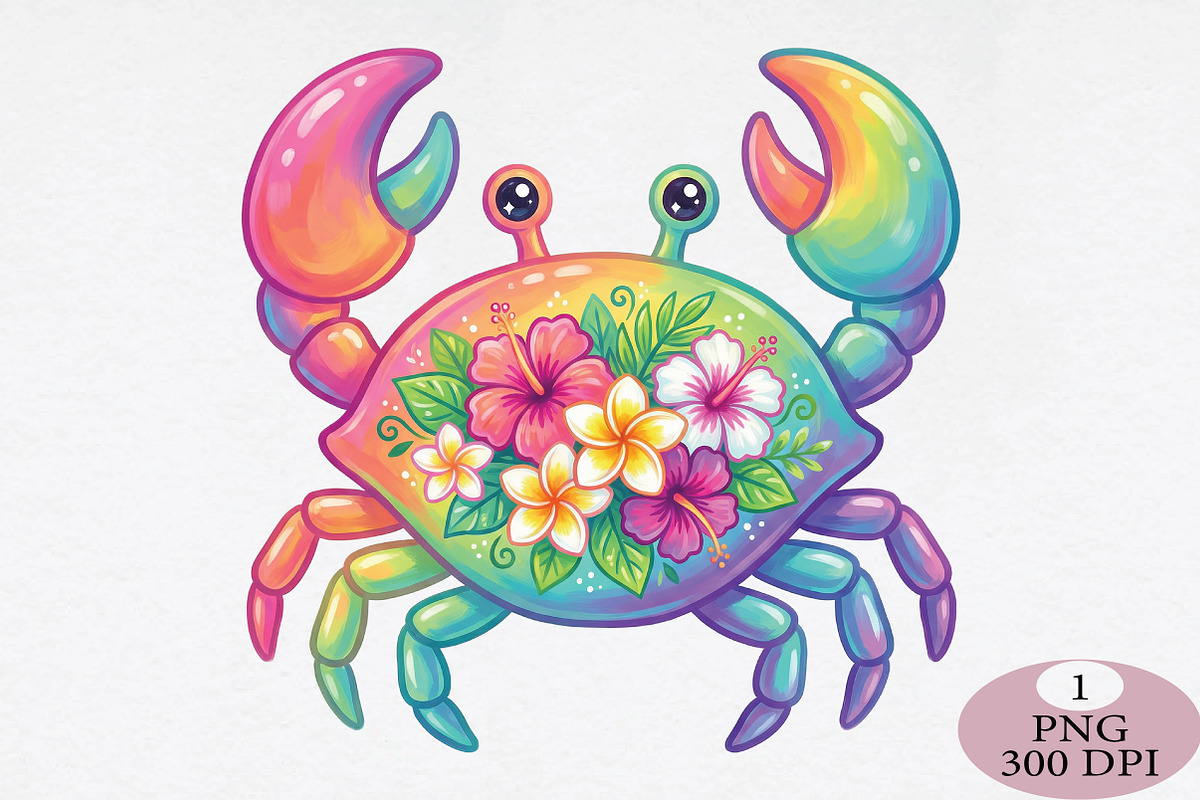 Summer Crab PNG, an Illustration by Daily.Designs (Photo 1 of 5)