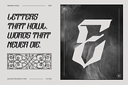 Taeob Gothic - Logo Blackletter Font, a Blackletter Font by Nirmana Visual (Thumbnail 10 of 15)