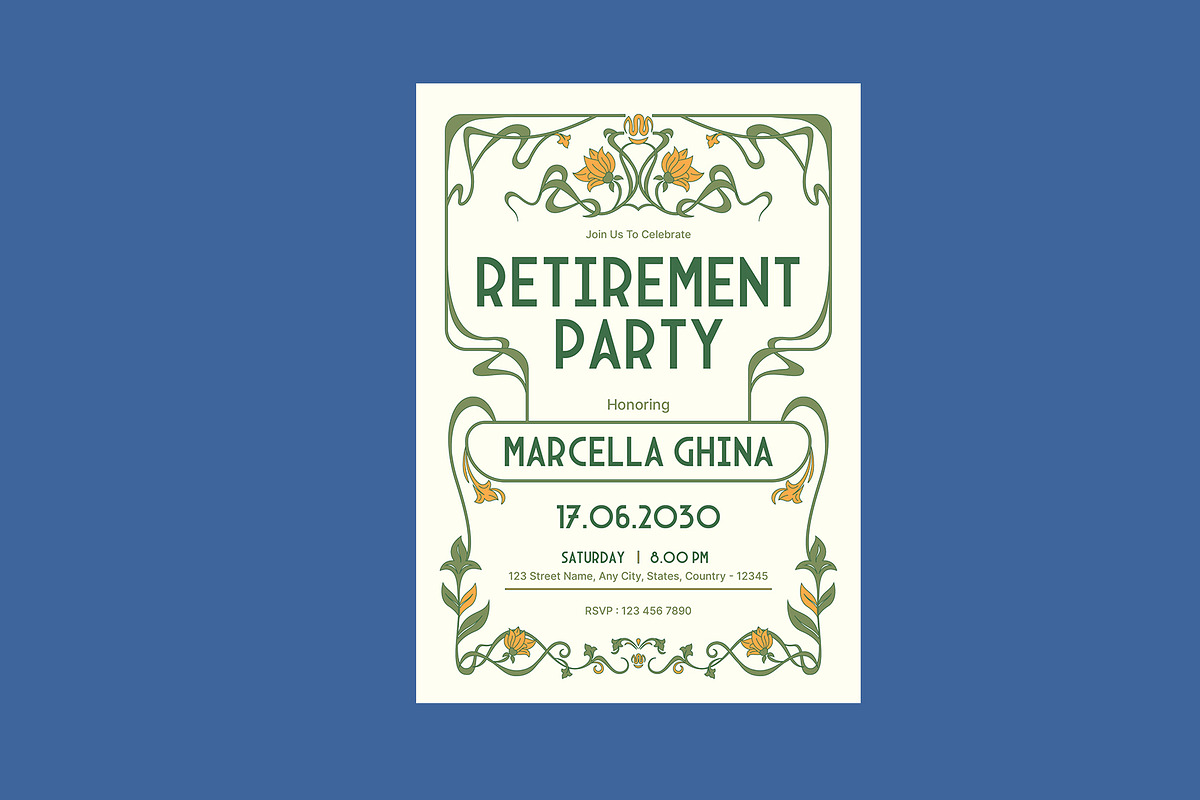 Retirement Party Invitation, a Card Template by Neermana (Photo 3 of 4)
