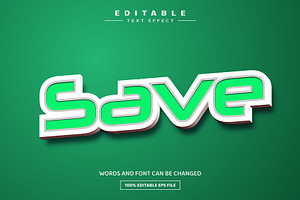 Save 3D Editable Text Effect