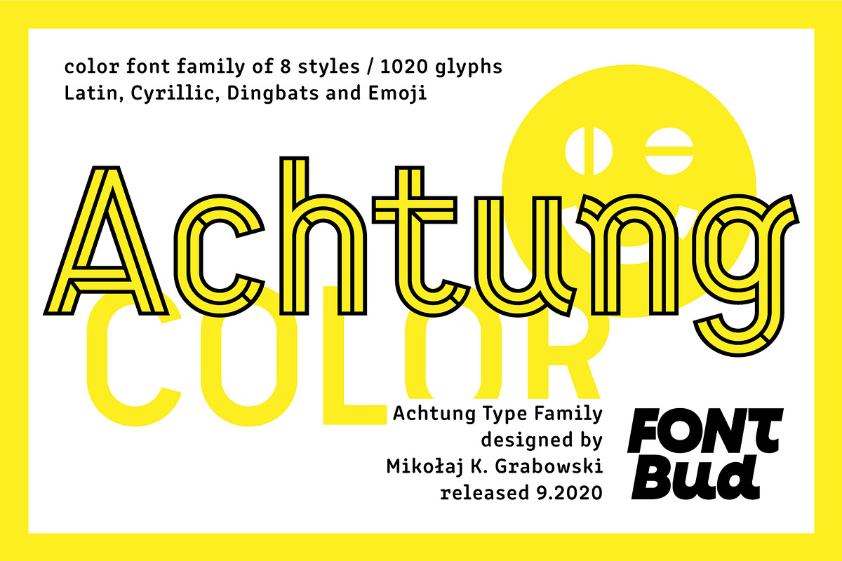 Achtung color font - DIY sub-family, a Font by FONT-Bud (Photo 1 of 14)