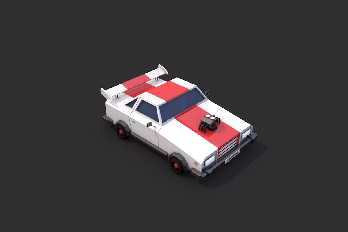 Low Poly Racing Car, a Cars & Vehicle 3D Model by CreativeeArt (Photo 2 of 8)