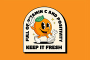 Retro Orange Character, a Food Illustration by Graptail (Thumbnail 3 of 4)