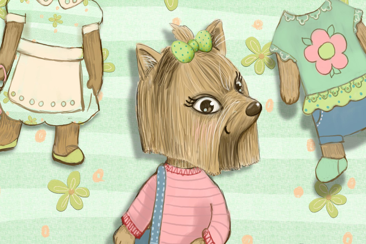 Yolanda Paper Doll - yorkie, a Decorative Illustration by Paper Doll Pets (Photo 3 of 4)