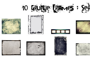 10 High Res Grunge Frames