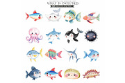 Cute Sea Animals Watercolor Clipart, an Animal Illustration by CharmClipart (Thumbnail 5 of 9)