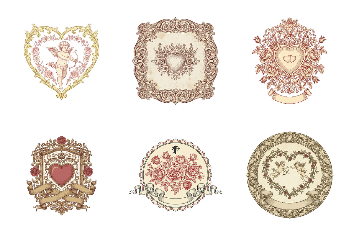 Vintage Valentine's Day Label Png, an Illustration by SinaCreation (Photo 4 of 5)