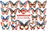 American Flag Butterfly Clipart, an Illustration by Dream Creation (Thumbnail 1 of 4)