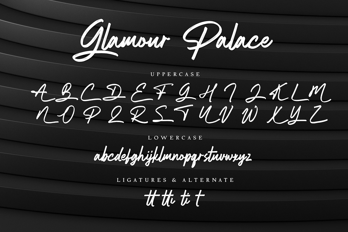 Glamour Palace - Brush Script Font, a Script Font by Fikryal Studio (Photo 13 of 13)