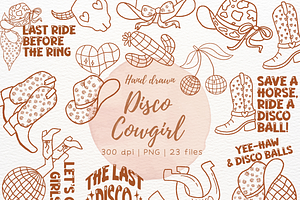 Hand Drawn Cowgirl Bachelorette, an Object Illustration by RimzStudio