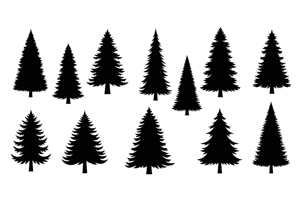 Woodland & Forest Tree Silhouettes B, an Illustration by jahid234 (Photo 34 of 41)