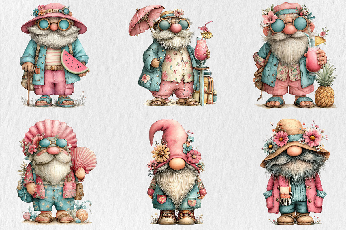 Whimsical Summer Old Man Clipart, a Seasonal Illustration by Rose Art (Photo 3 of 5)