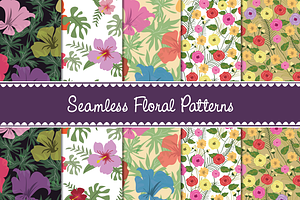 Colorful Seamless Floral Patterns