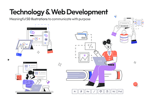 Technology and Web Development, a Technology Illustration by Prosymbols