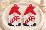 Christmas Gnome Earrings Embroidery, an Object Graphic by Craft Nest (Thumbnail 3 of 4)