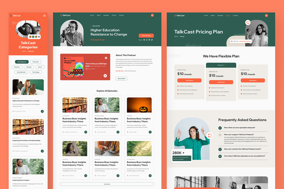 TalkCast - Podcast Website Framer, a Websites & App Template by peterdraw (Photo 4 of 5)