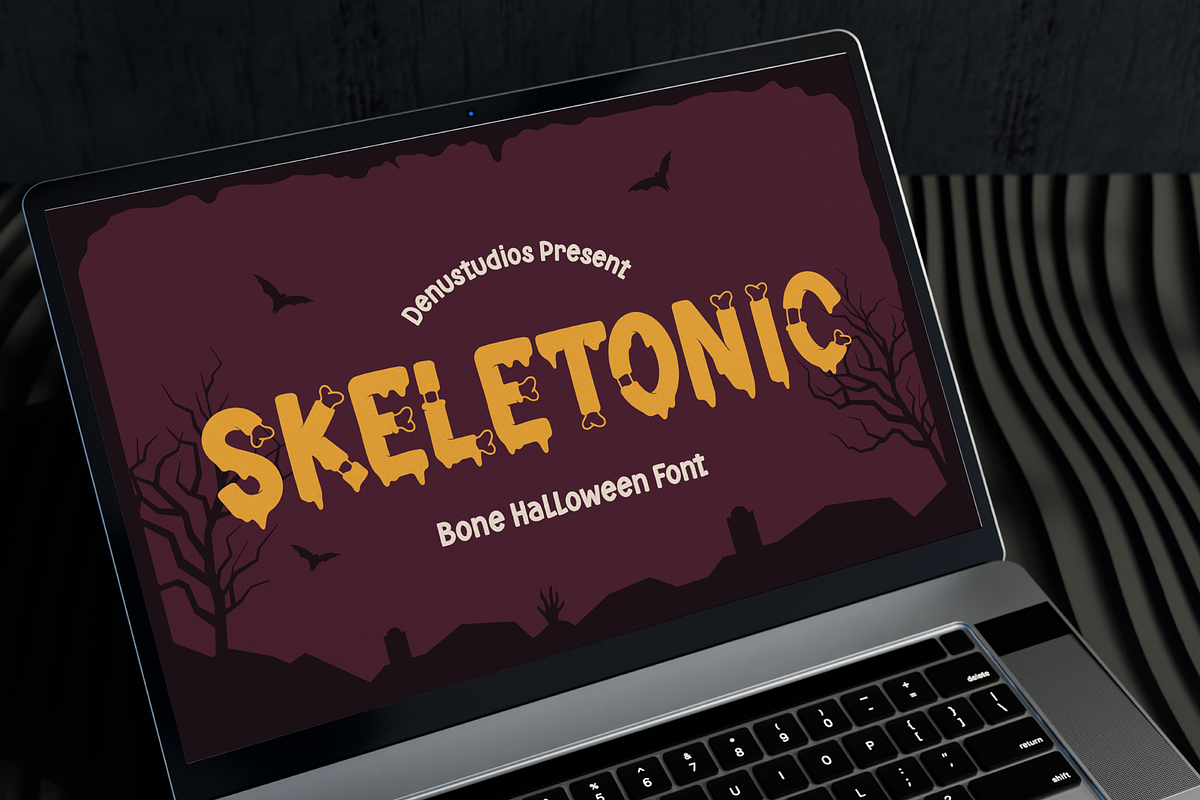 Skeletonic | Bone Halloween Font, a Blackletter Font by Denustudios (Photo 9 of 12)