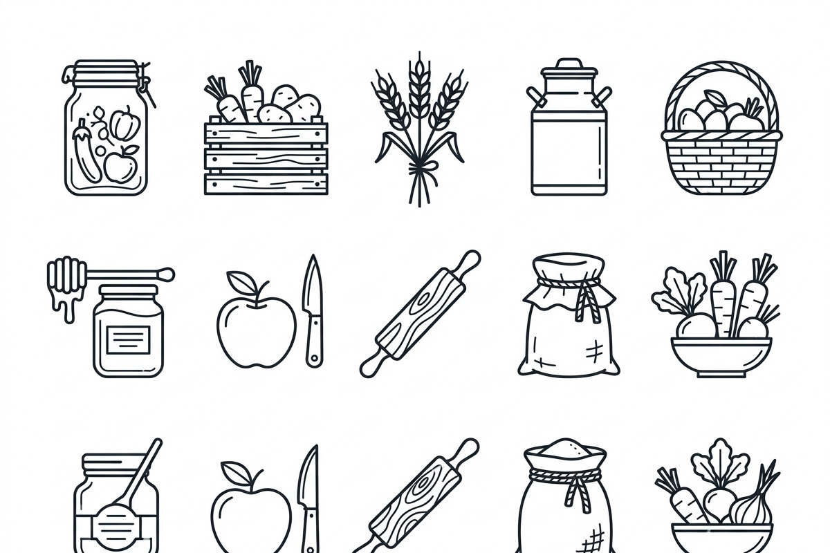 Bundles Farmers Pantry Vector Icons, an Outline Icon by adenpinkstore (Photo 11 of 13)