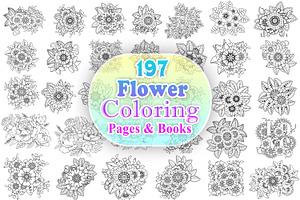 Flower Coloring Pages & Books Bundle, an Object Graphic by Digital Studio