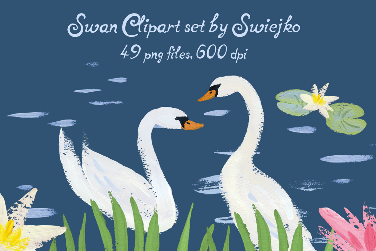 Swan Lake Clipart, a Texture Illustration by swiejko (Photo 1 of 2)