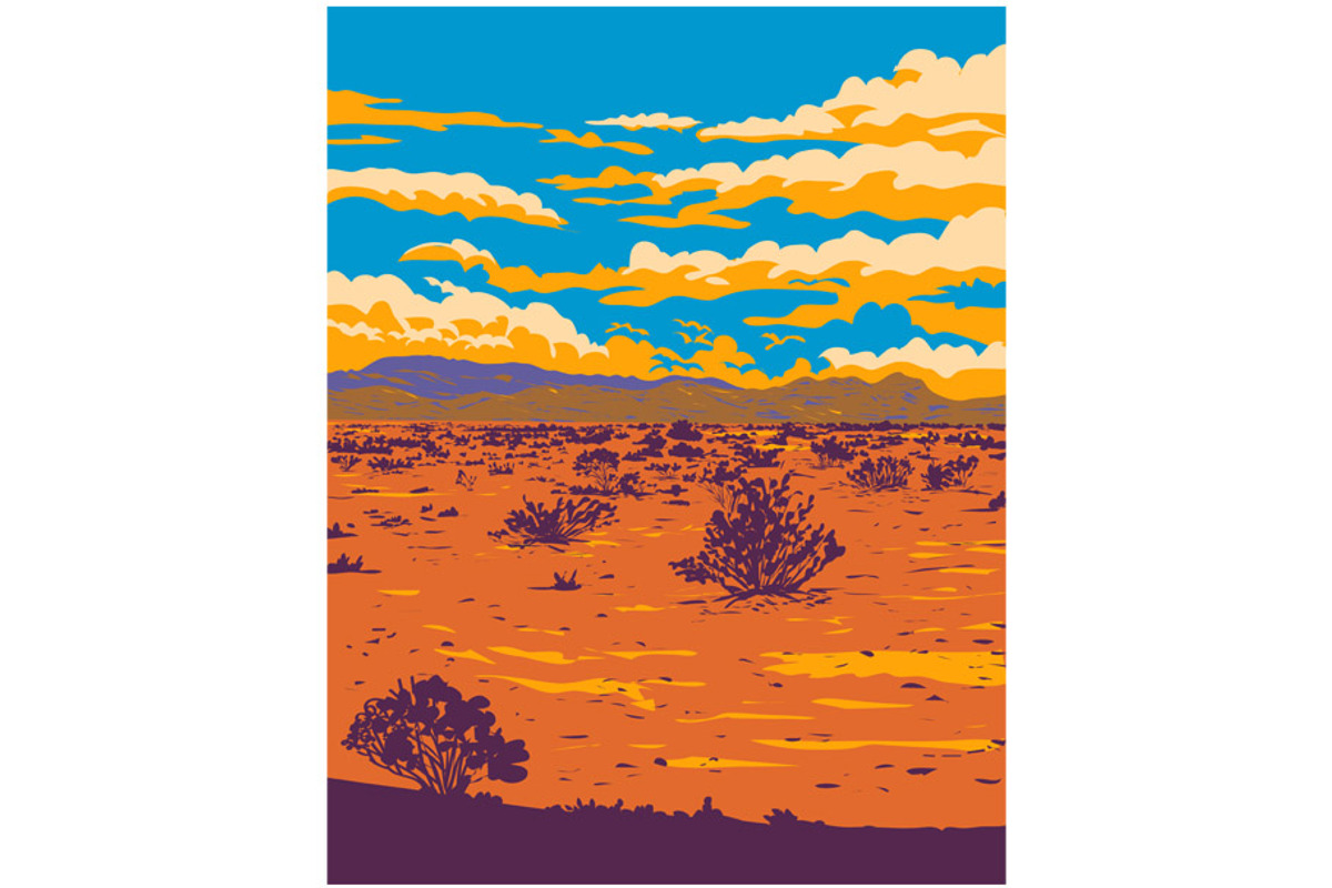 McCullough Range in Nevada USA WPA, an Illustration by patrimonio