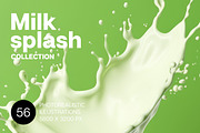 Milk Splash. 56 images, a Background Graphic by Handmadefont (Thumbnail 1 of 11)