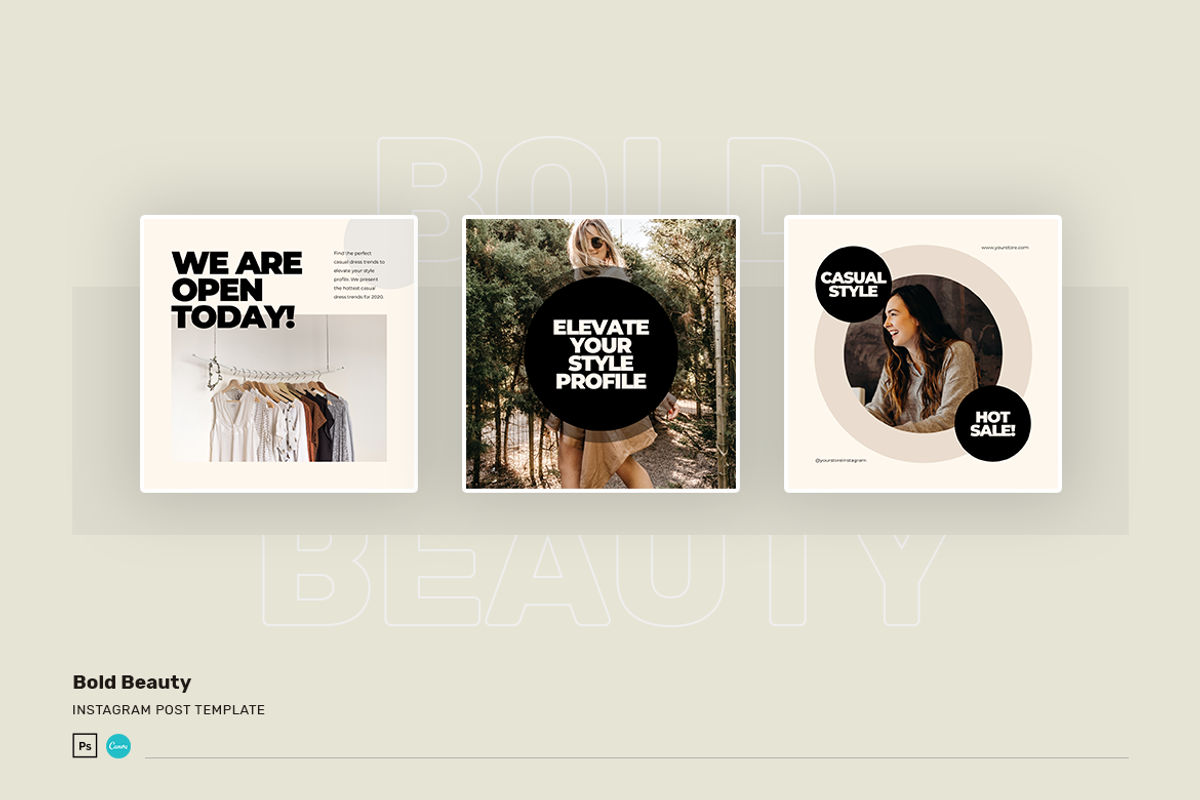 Bold Beauty Instagram Post Canva, a Social Media Template by peterdraw (Photo 2 of 4)